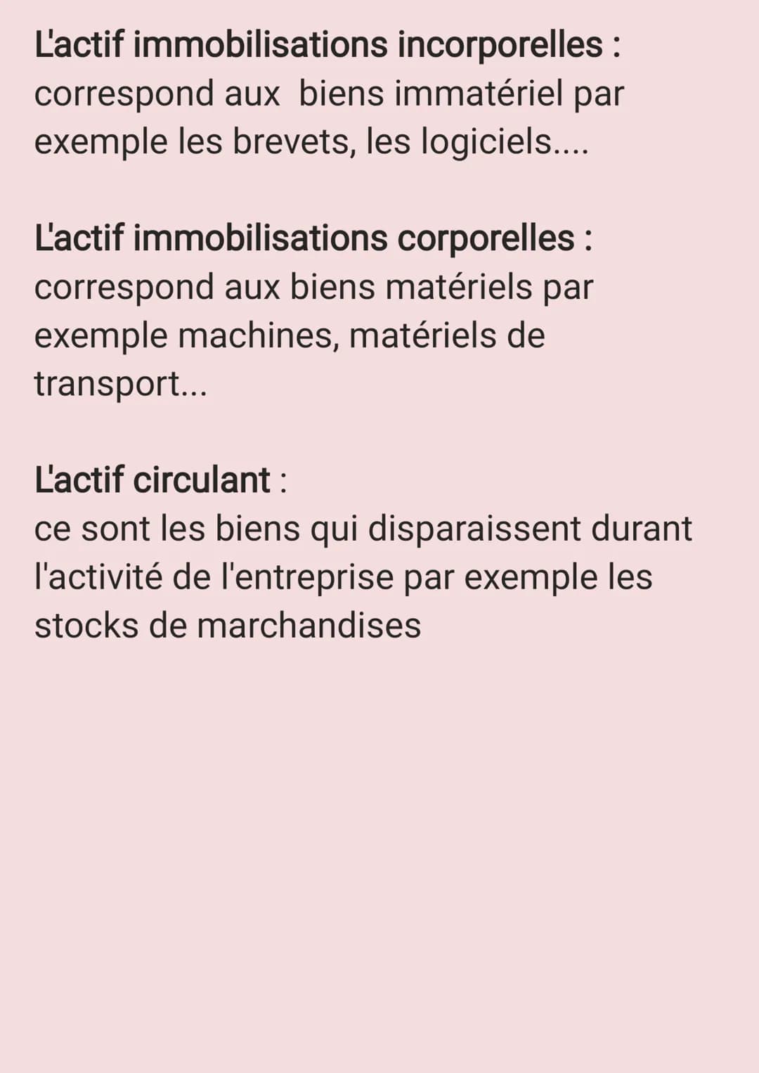 Définition bilan : est une "photographie" de
la situation actuelle d'une entreprise
Dans un bilan on trouve :
D'un côté l'actif et le passif