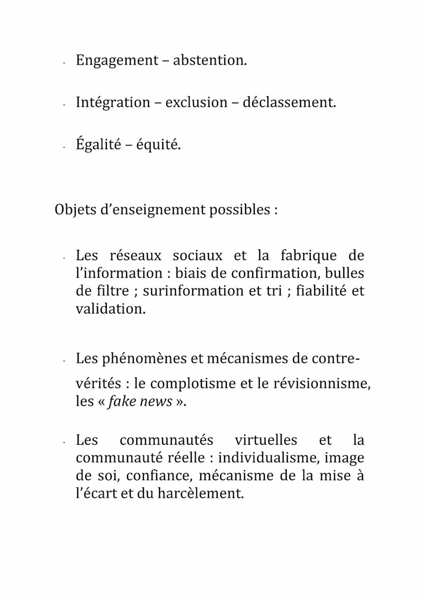 Axe 1: Fondements et fragilités du
lien social
Questionnement : Comment les fondements du
lien social se trouvent aujourd'hui fragilisés ?
C