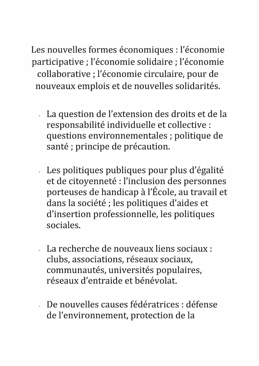 Axe 1: Fondements et fragilités du
lien social
Questionnement : Comment les fondements du
lien social se trouvent aujourd'hui fragilisés ?
C