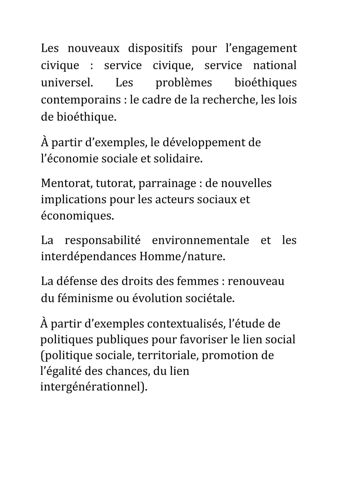 Axe 1: Fondements et fragilités du
lien social
Questionnement : Comment les fondements du
lien social se trouvent aujourd'hui fragilisés ?
C