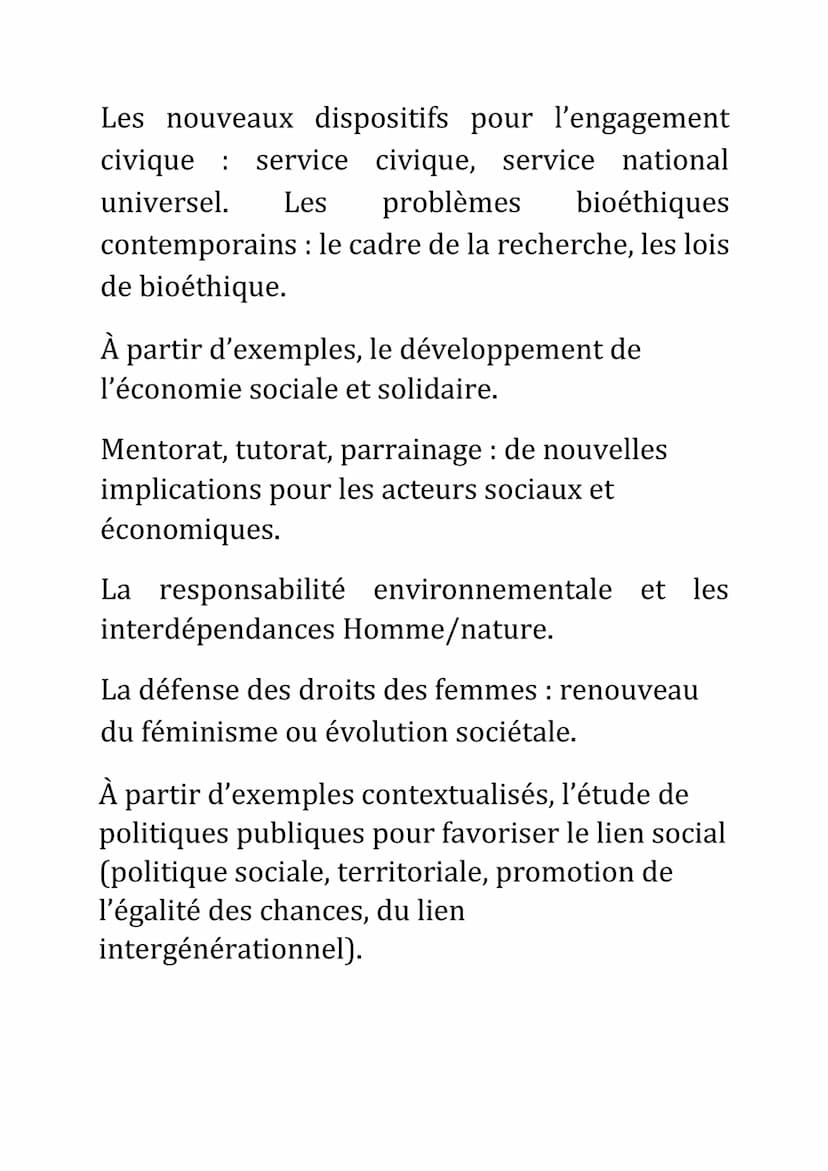 Axe 1: Fondements et fragilités du
lien social
Questionnement : Comment les fondements du
lien social se trouvent aujourd'hui fragilisés ?
C