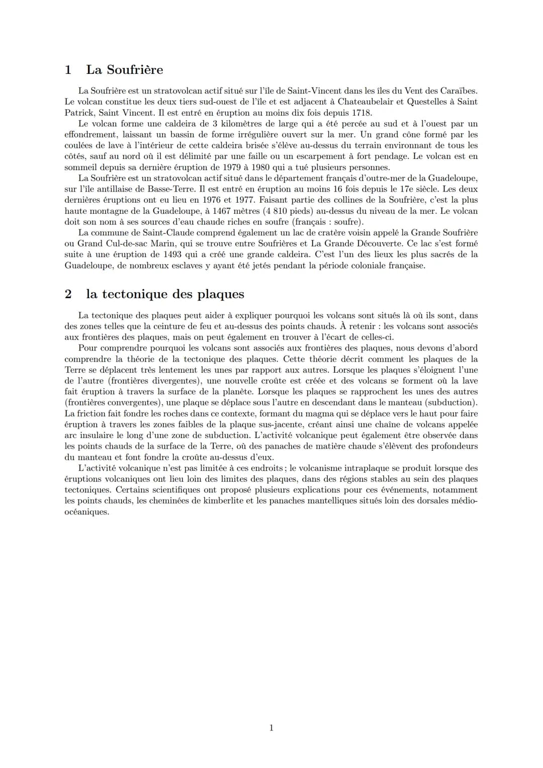 LYCEE GENERAL ET TECHNOLOGIQUE LA BRUYERE
L'activité volcanique de la Soufrière
26 avril 2022
AFFICHARD-PIERRI Gaëtan: gaetan.affichard@gmai