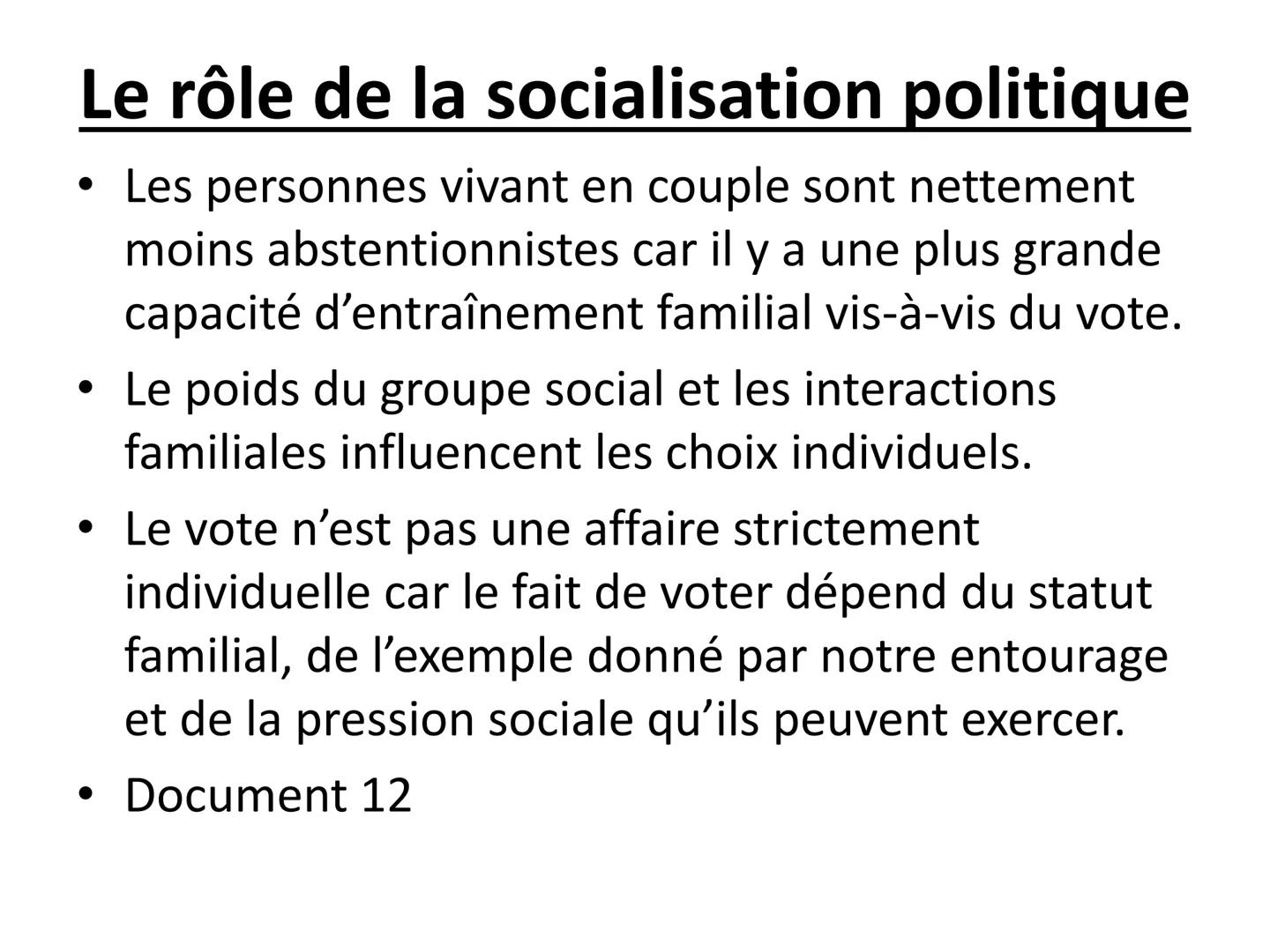 Chapitre 6 : Voter : une affaire
individuelle ou collective?
Introduction
L'instauration du suffrage universel a permis à
l'ensemble des cit