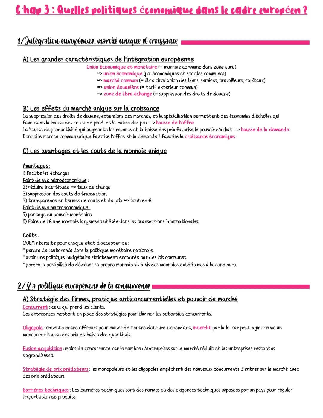 Quelles politiques économique dans le cadre européen ?