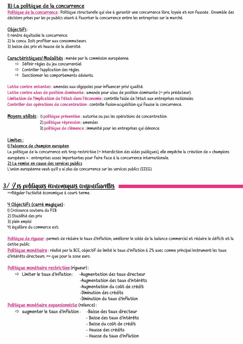 Chap 3: Quelles politiques économique dans le cadre européen ?
1/Integration européenne, marché unique et croissance
A) Les grandes caractér