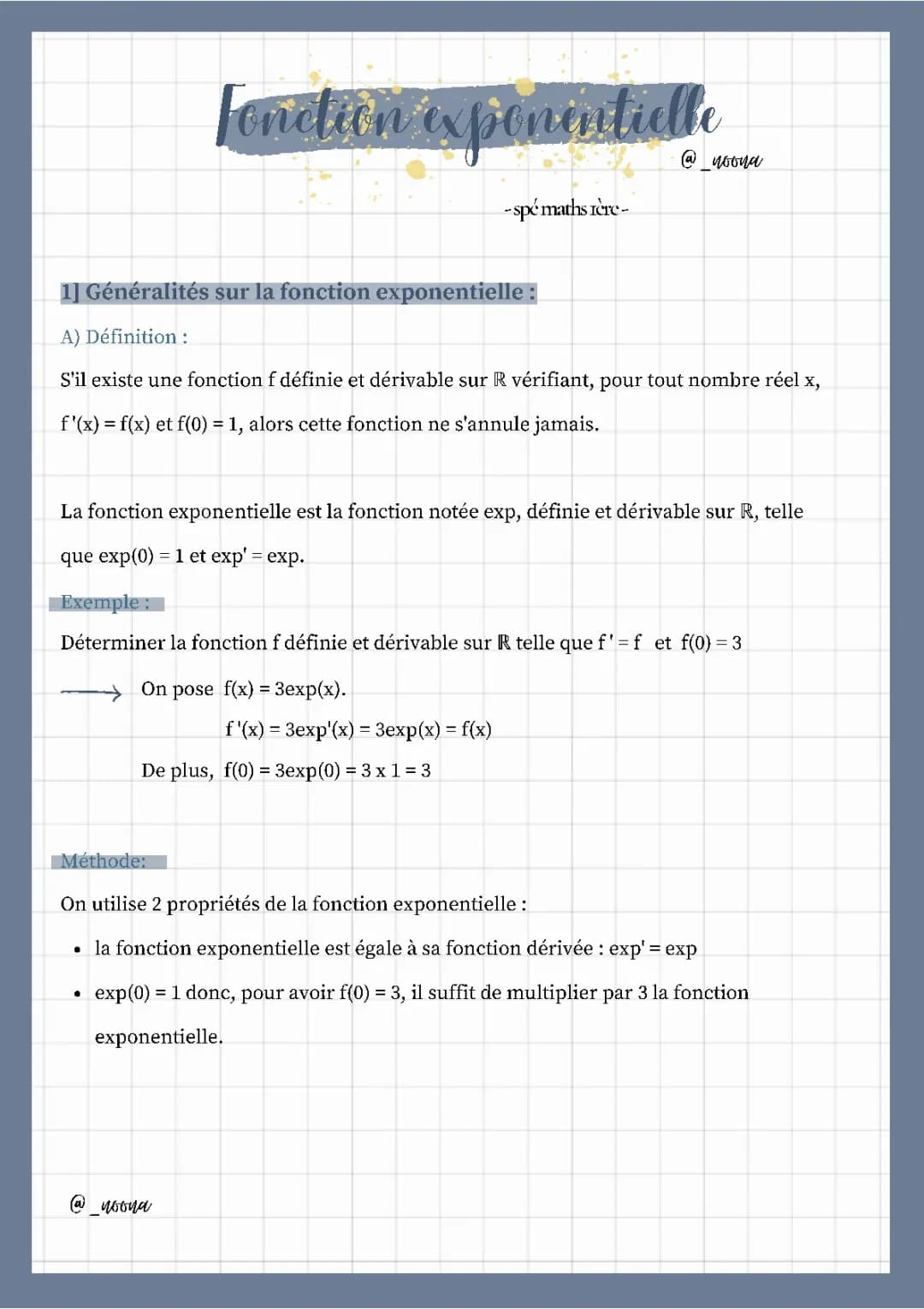 Fonction exponentielle - spe maths