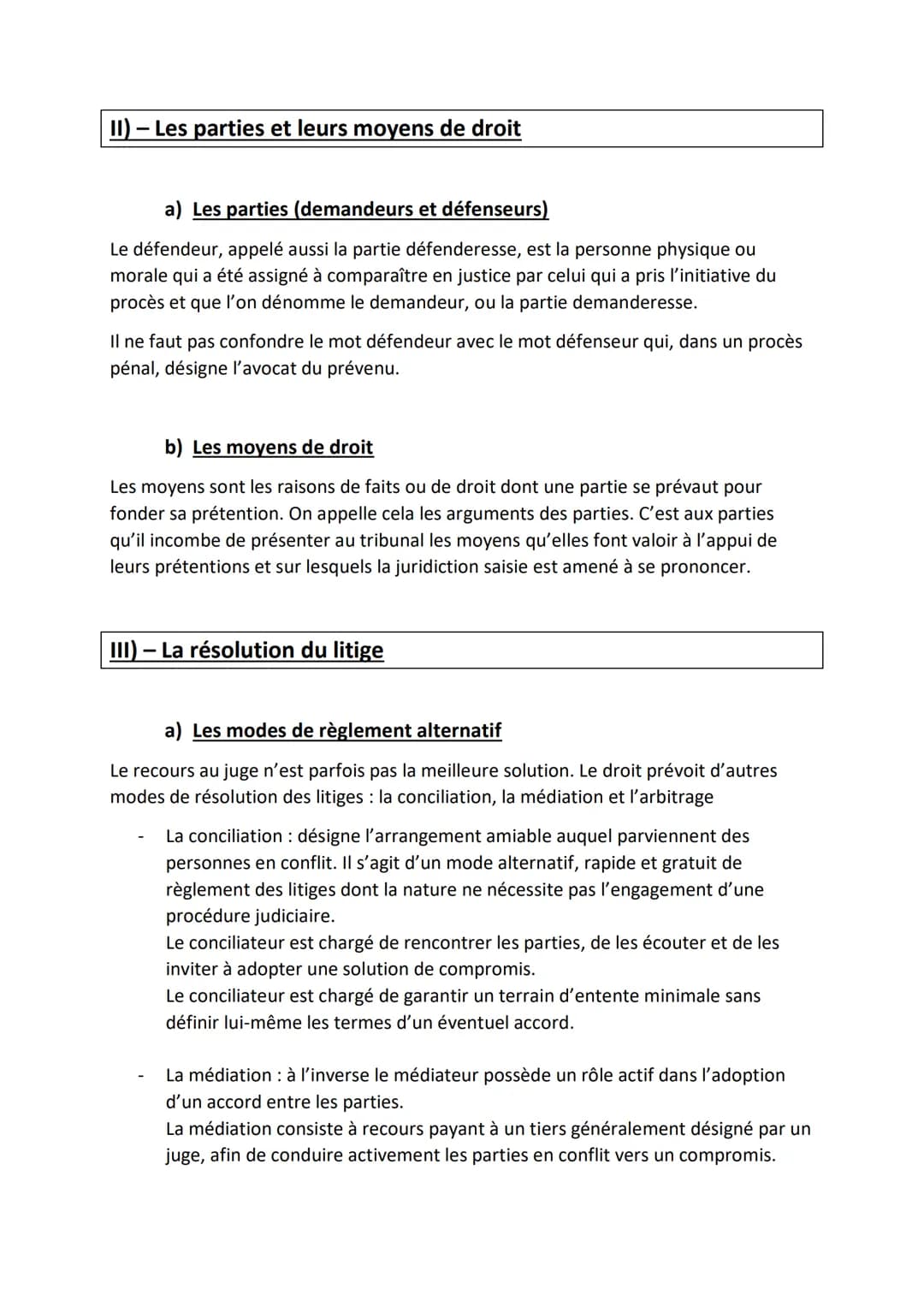 Chapitre 4) Le litige
Objectif du chapitre :
Déterminer au moyen d'une argumentation circule si le litige est causé par un acte
ou par un fa
