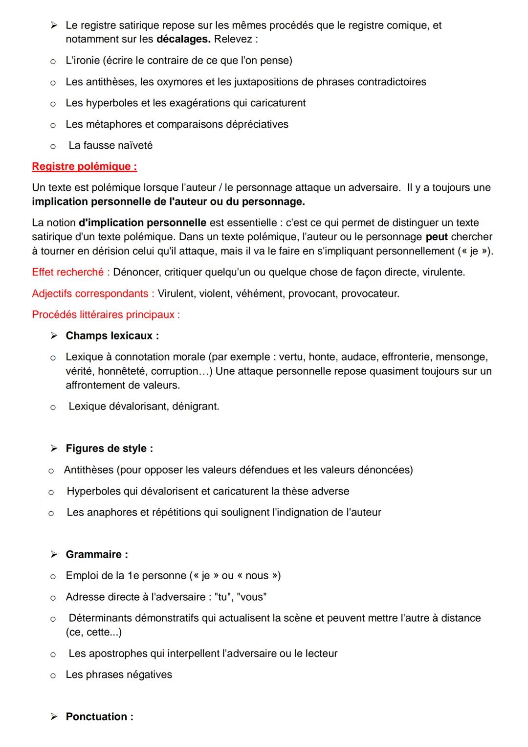 Registre lyrique :
Les registres
Le registre lyrique correspond à l'expression de sentiments personnels de façon rythmée,
chantée, presque m