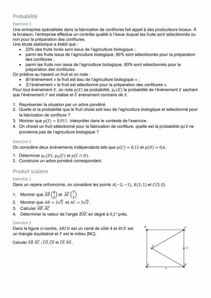 
<h2 id="polynmeduseconddegr">Polynôme du second degré</h2>
<ol>
<li>Déterminer le tableau de signes de la fonction f(x) = -3x² - 4x + 7.</l