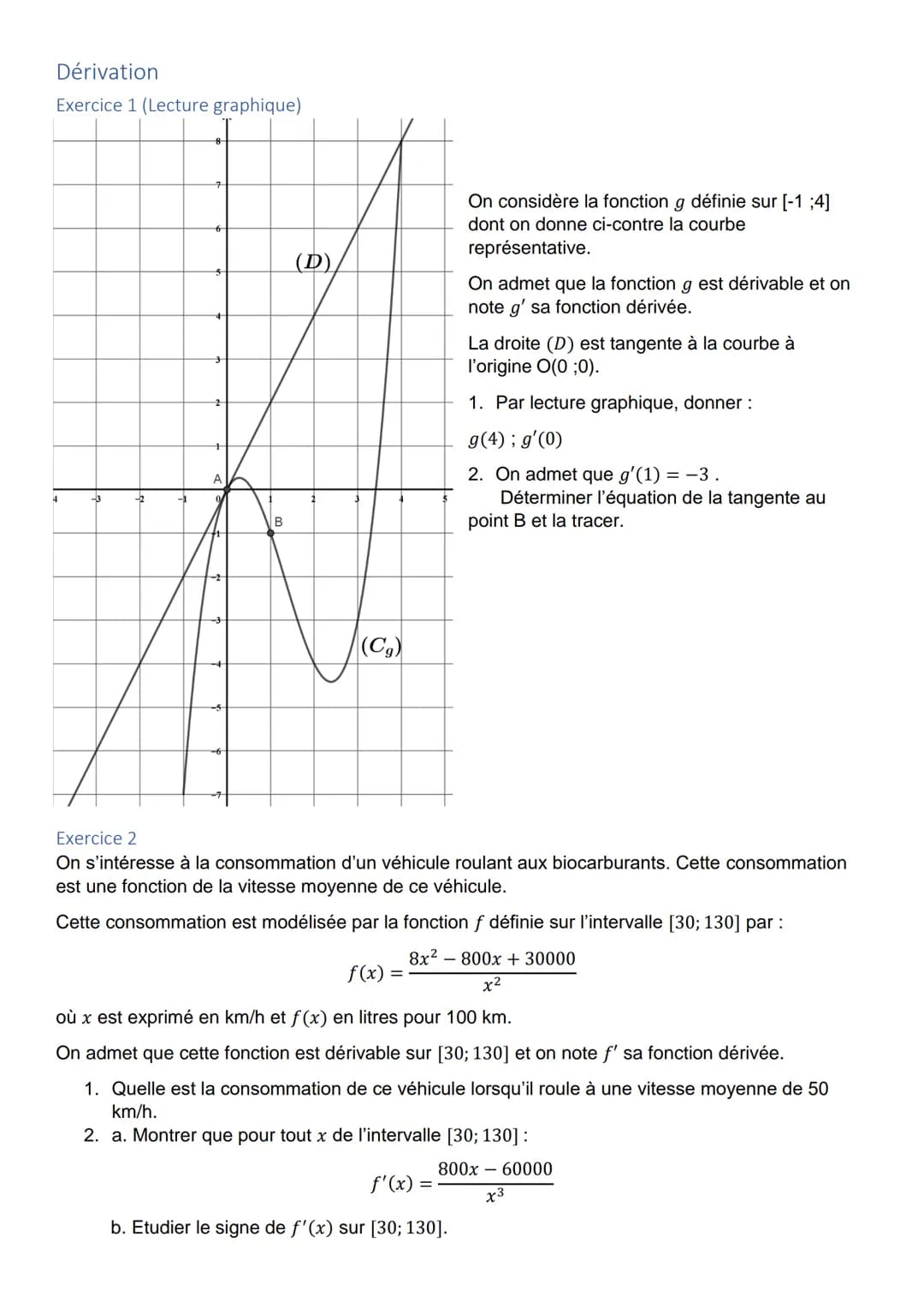 
<h2 id="polynmeduseconddegr">Polynôme du second degré</h2>
<ol>
<li>Déterminer le tableau de signes de la fonction f(x) = -3x² - 4x + 7.</l