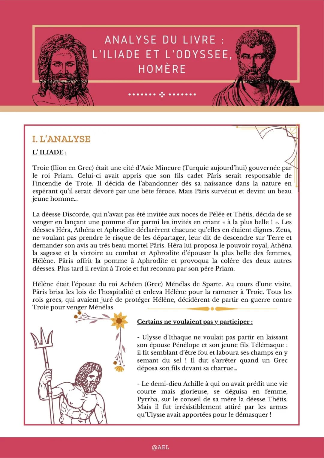 Résumé et Analyse de l'Iliade et de l'Odyssée par Homère