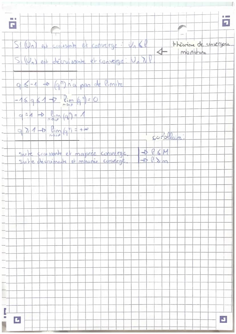 Suites:
Unon > Un (suite croissante)
Und1 KWh (suite décroissante)
arithmétique : Nom-
!G
Continuité
4 = 16² - Dac
Untr
Un = y₂ + hr
Un Upt(