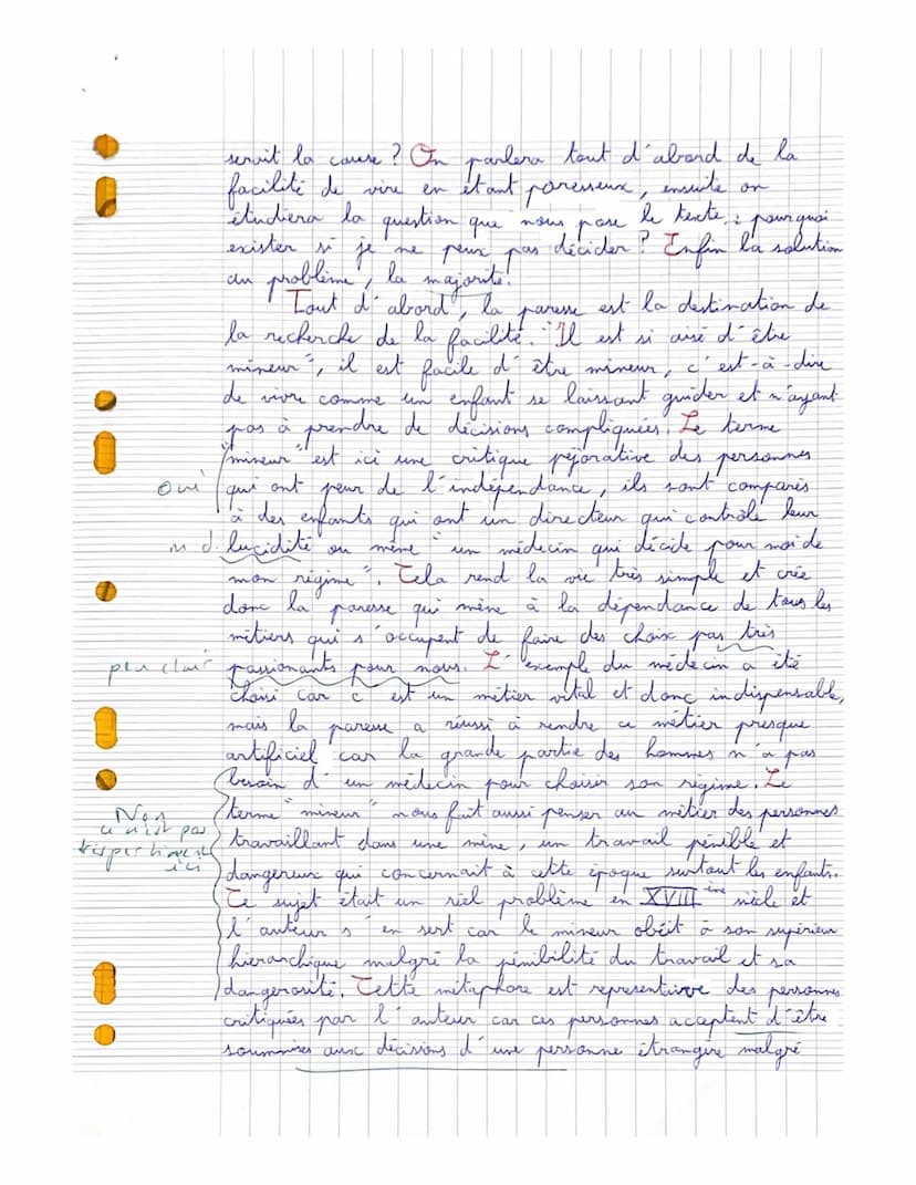Imad
1 тог
D
15
Indance
بانان
линих
approximo hour upendant
à vour
arreter
гуре
Commentaire:
Une ex
explication de texte approfondie
qui s'e