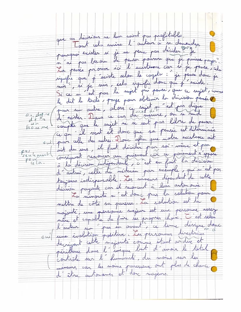 Imad
1 тог
D
15
Indance
بانان
линих
approximo hour upendant
à vour
arreter
гуре
Commentaire:
Une ex
explication de texte approfondie
qui s'e