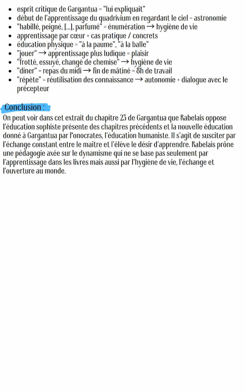 Introduction:
• Présentation du texte :
Gargantua publié en 1534 par François Rabelais, auteur humaniste, raconte de façon
comique l'histoir