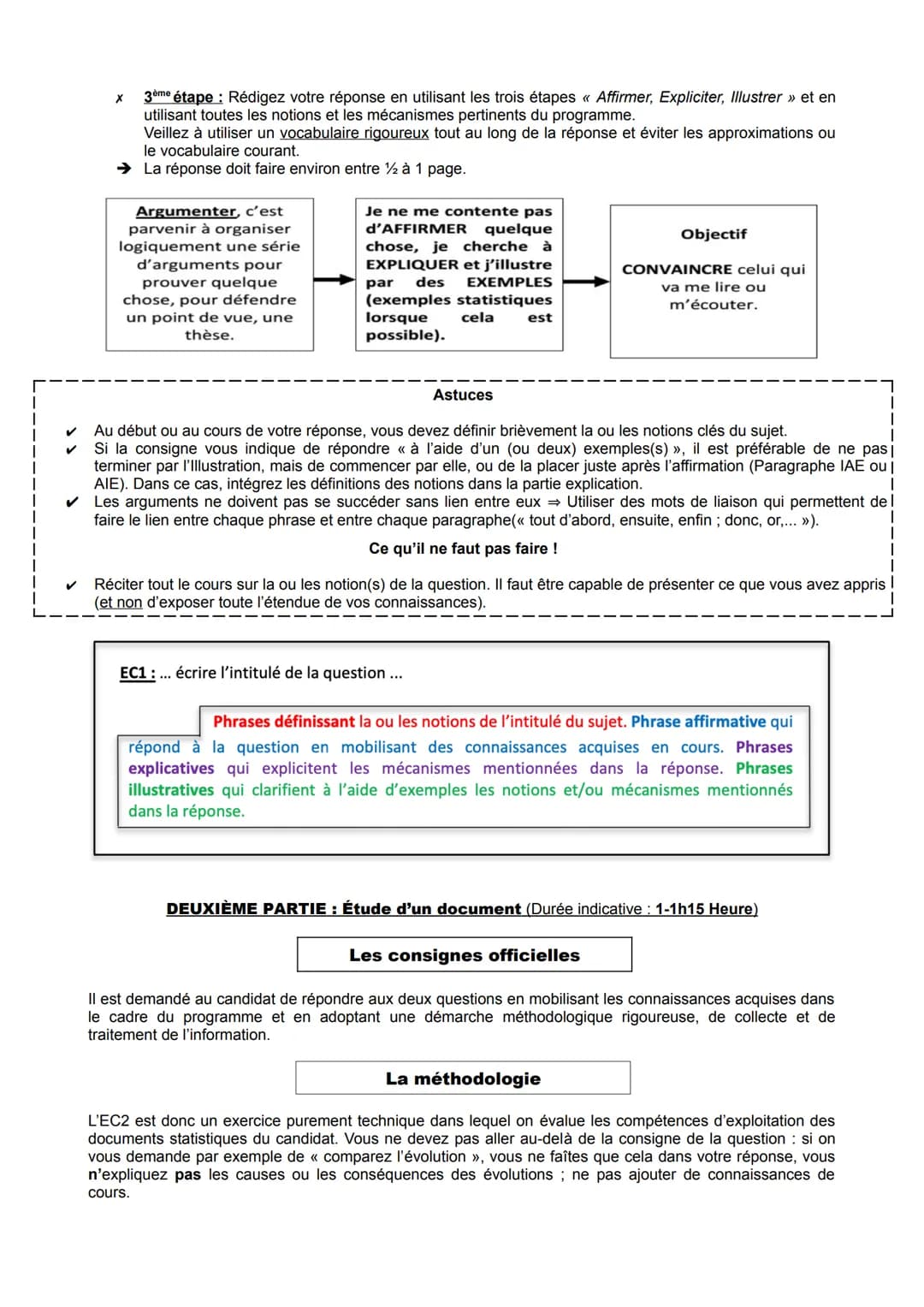 EC1 mobilisation
des connaissances
(une question)
4 points
●
L'EPREUVE COMPOSEE
FICHE MÉTHODE : Vers le bac
L'ÉPREUVE COMPOSÉE
(EC)
●
X
EC2 