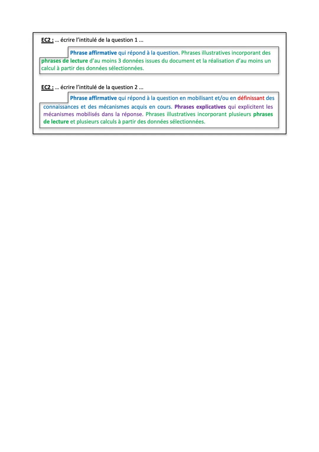 EC1 mobilisation
des connaissances
(une question)
4 points
●
L'EPREUVE COMPOSEE
FICHE MÉTHODE : Vers le bac
L'ÉPREUVE COMPOSÉE
(EC)
●
X
EC2 