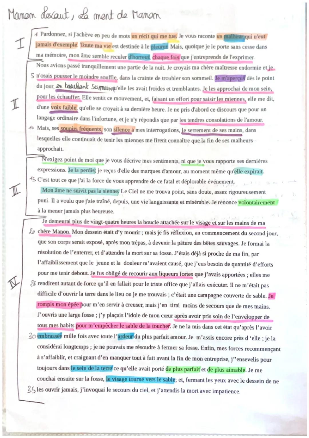 Manon Lescaut, La mont de Manom
I
I
4 Pardonnez, si j'achève en peu de mots un récit qui me tue. Je vous raconte un malheur qui n'eut
jamais