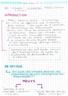 Know fiche + analyse linéaire : L’Etranger, incipit  thumbnail