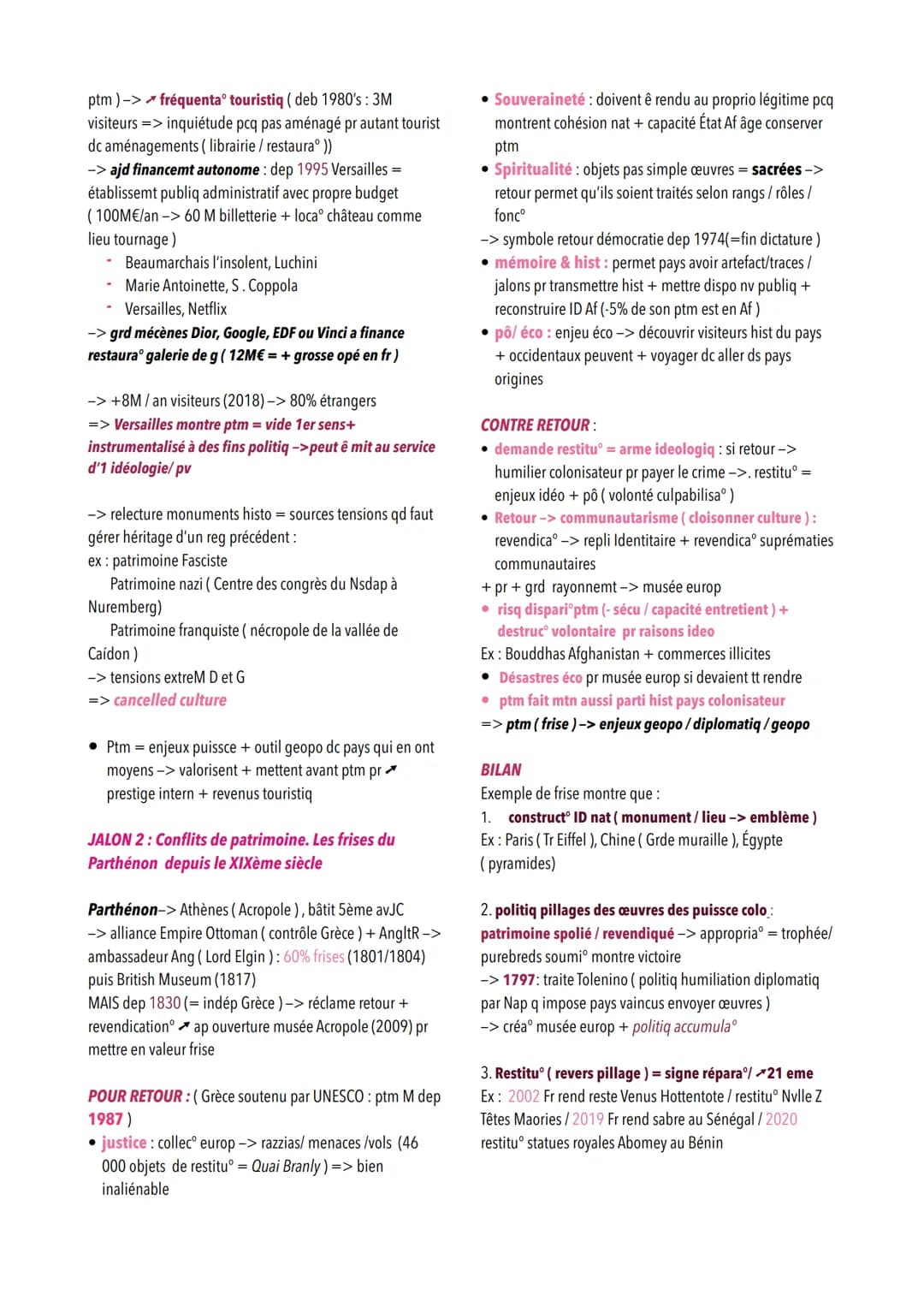 THEME 4: IDENTIFIER, PROTEGER ET VALORISER LE
PATRIMOINE : ENJEUX GEOPOLITIQUES
introduction :
• enjeux géopolitique: attractivité/ rayonnem
