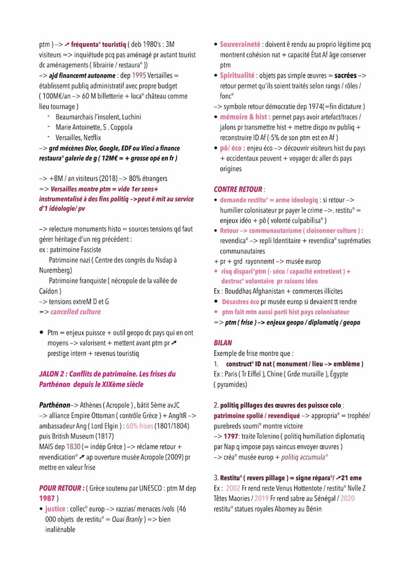 THEME 4: IDENTIFIER, PROTEGER ET VALORISER LE
PATRIMOINE : ENJEUX GEOPOLITIQUES
introduction :
• enjeux géopolitique: attractivité/ rayonnem