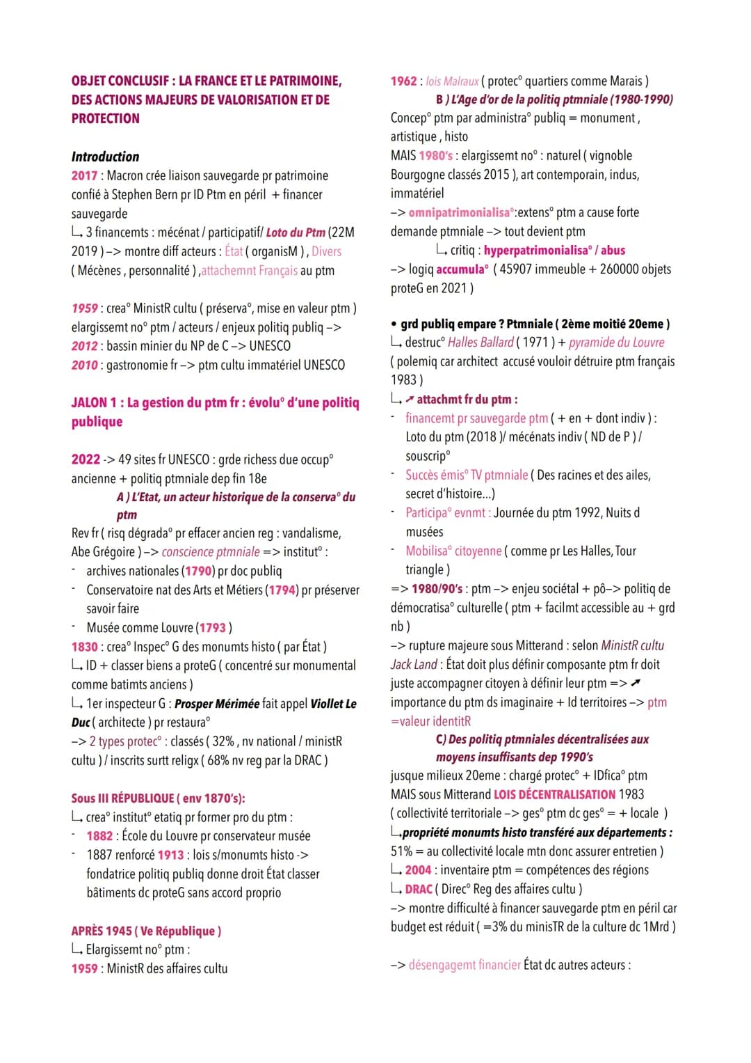 THEME 4: IDENTIFIER, PROTEGER ET VALORISER LE
PATRIMOINE : ENJEUX GEOPOLITIQUES
introduction :
• enjeux géopolitique: attractivité/ rayonnem