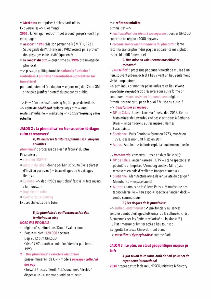 THEME 4: IDENTIFIER, PROTEGER ET VALORISER LE
PATRIMOINE : ENJEUX GEOPOLITIQUES
introduction :
• enjeux géopolitique: attractivité/ rayonnem
