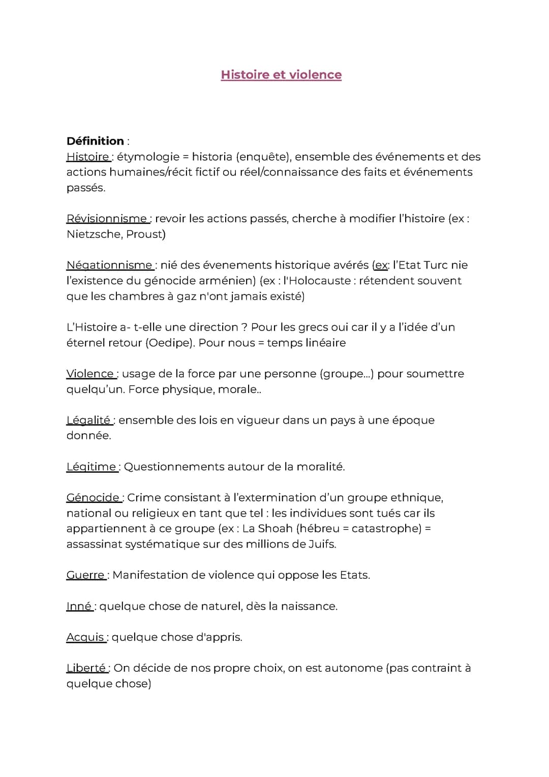 Histoire et Violence HLP 2024 (Philo + Littérature)
