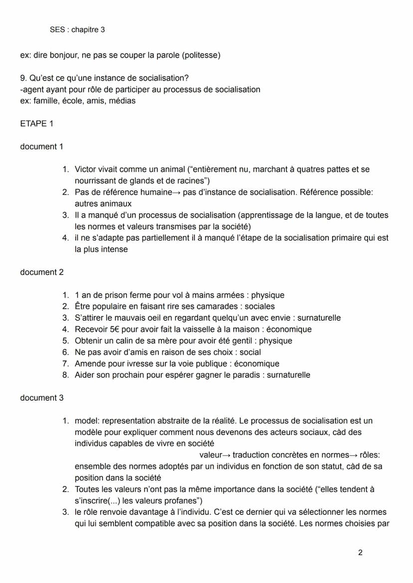 SES: chapitre 3
chapitre 3 comment devenons nous des acteurs sociaux
1- le processus de socialisation
2. Combien de temps dure le processus 