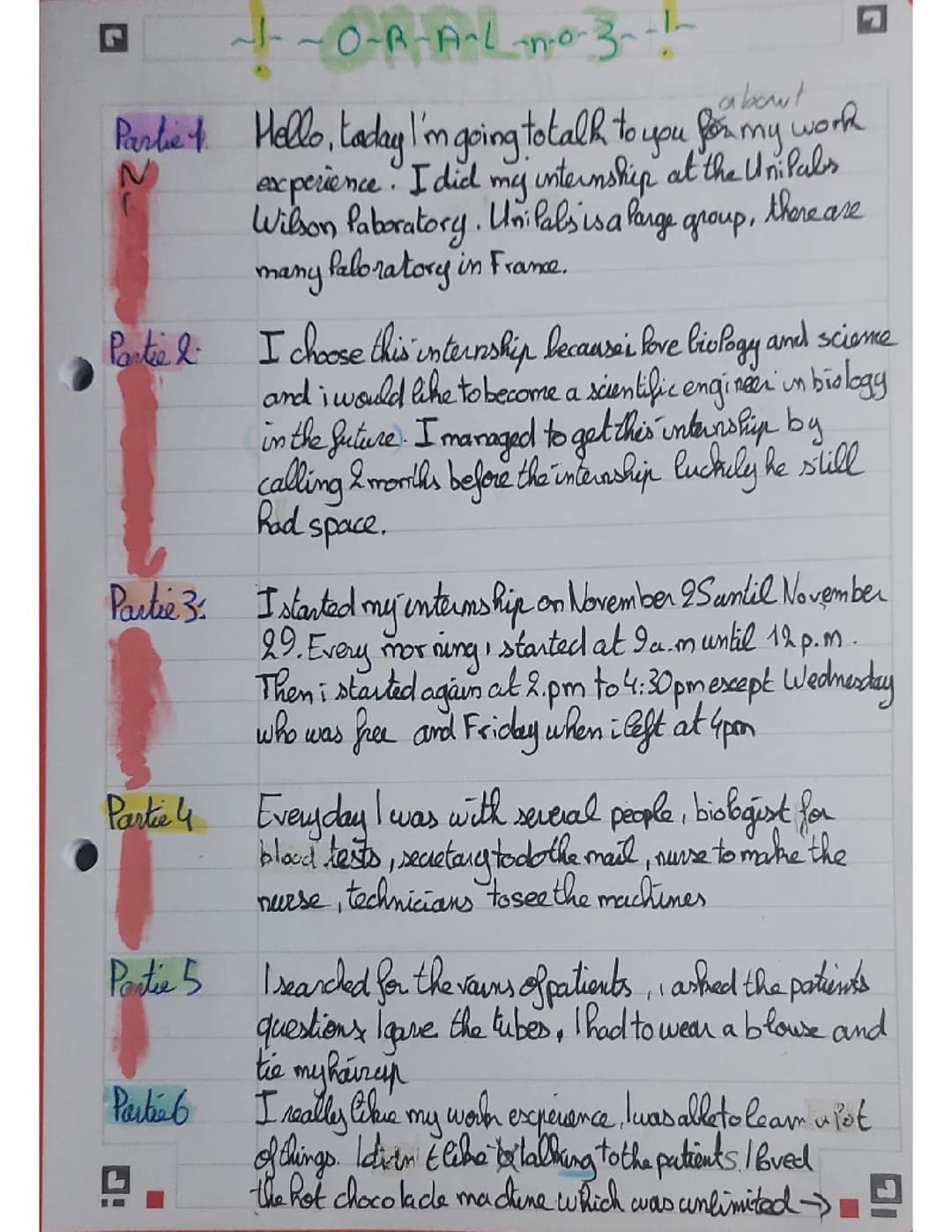 Oral stage anglais 