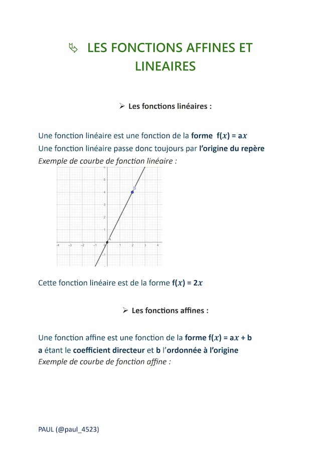 Know Fonctions affines et linéaires thumbnail