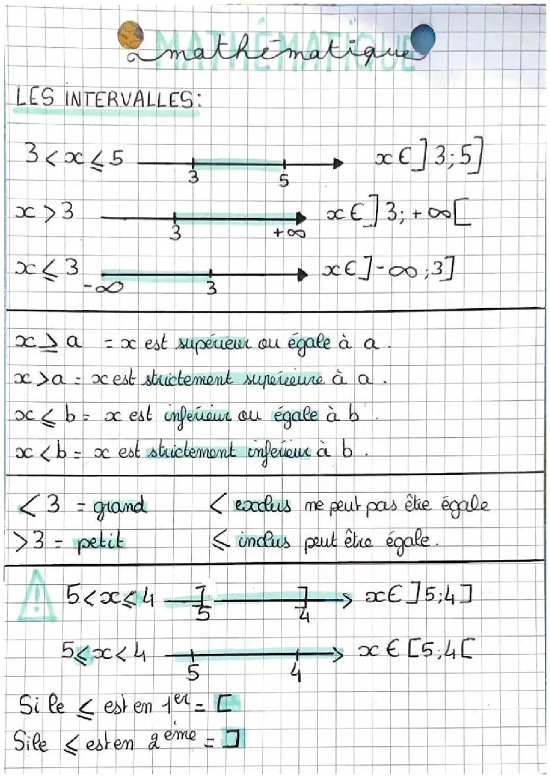 Les Maths : Comprendre les Intervalles