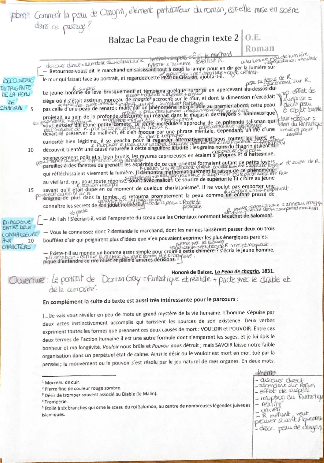 Texte 2: La Peau de Chagrin
Honoré de Balzac
Introduction
auteur: Honoré de Balzac (1799-1850) écrivain français
⚫ œuvre: la Peau de Chagrin