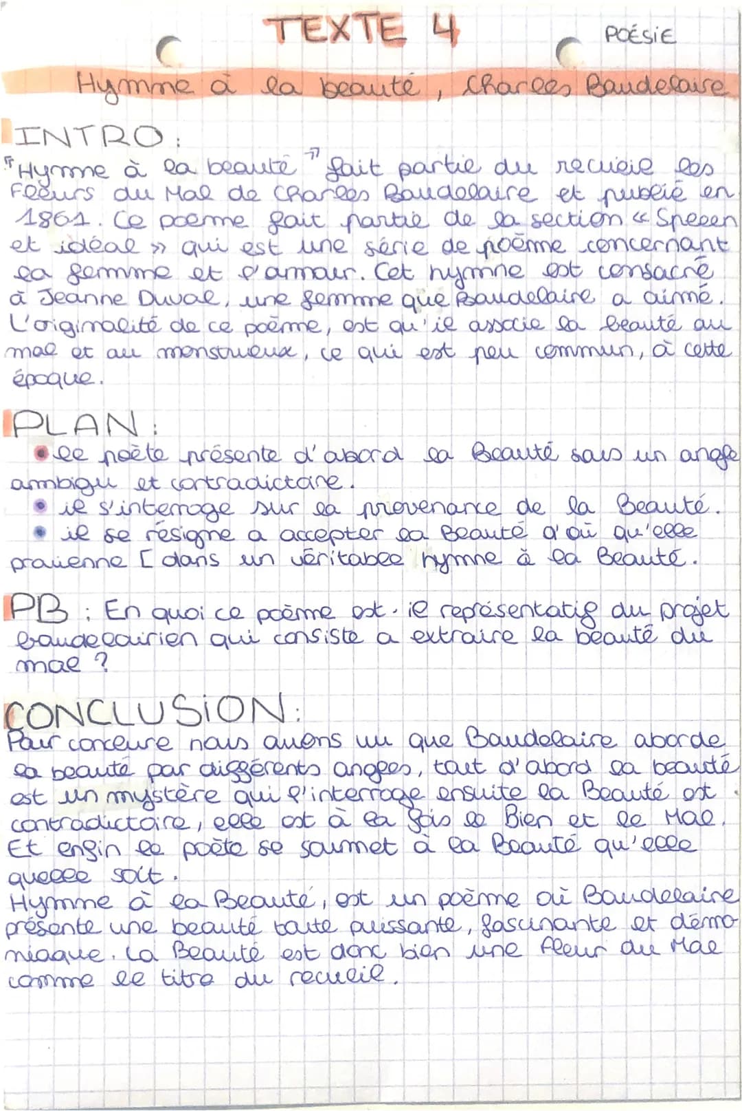 TEXTE 4
F
Hymne à la beauté
POÉSIE
Charles Baudelaire
INTRO:
77
Hymne à la beauté fait partie du recueil les
Fleurs du Mal de Charles Baudel
