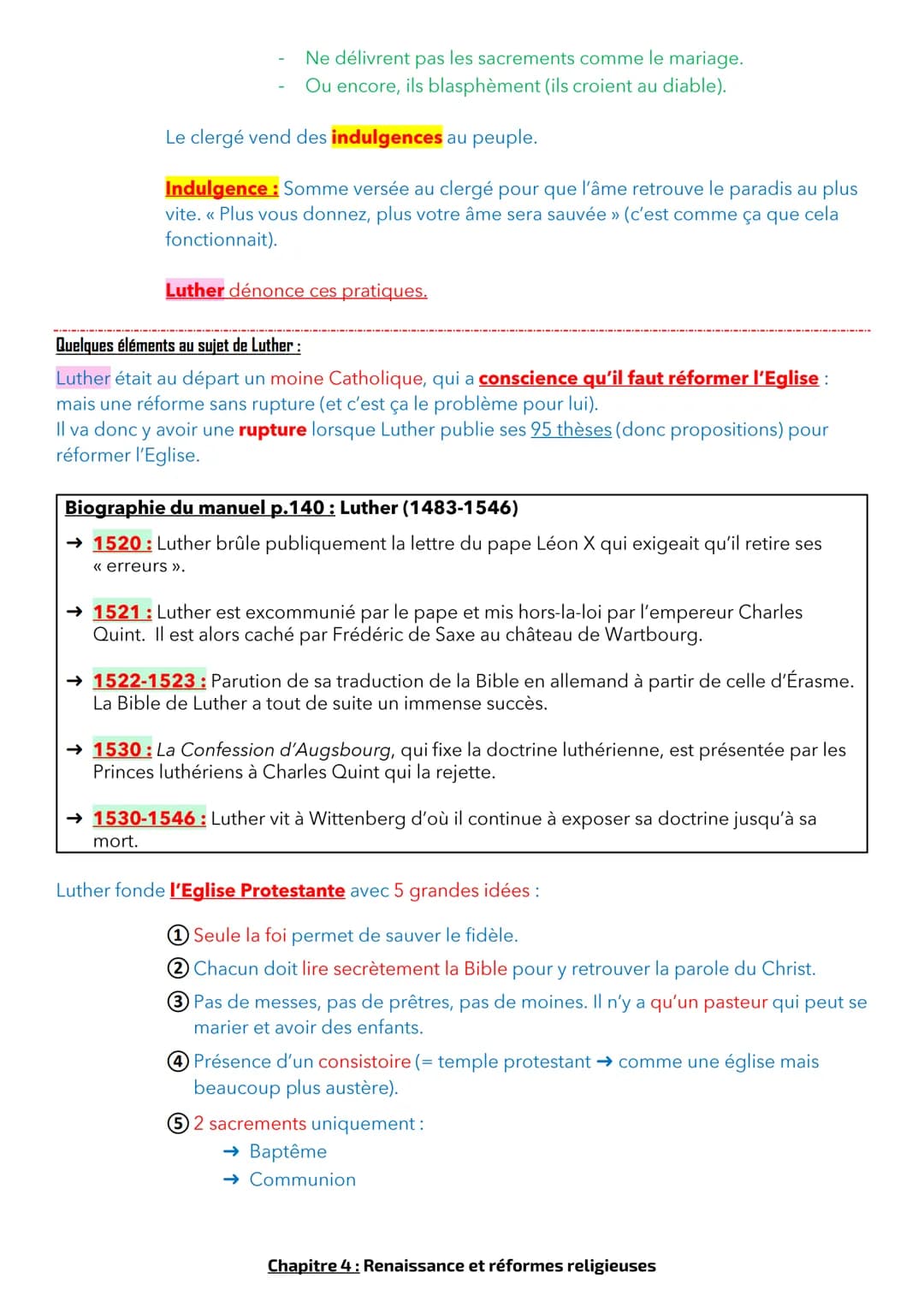 Chapitre 4: Renaissance et réformes religieuses
Le mot Renaissance signifie la découverte de l'Antiquité. Elle dure un peu moins d'un siècle