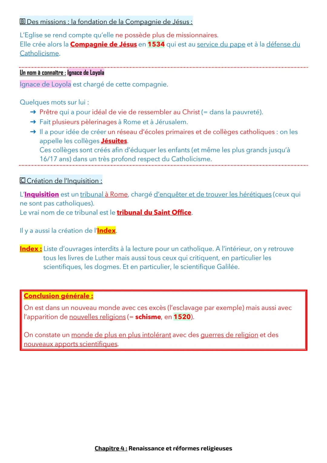 Chapitre 4: Renaissance et réformes religieuses
Le mot Renaissance signifie la découverte de l'Antiquité. Elle dure un peu moins d'un siècle