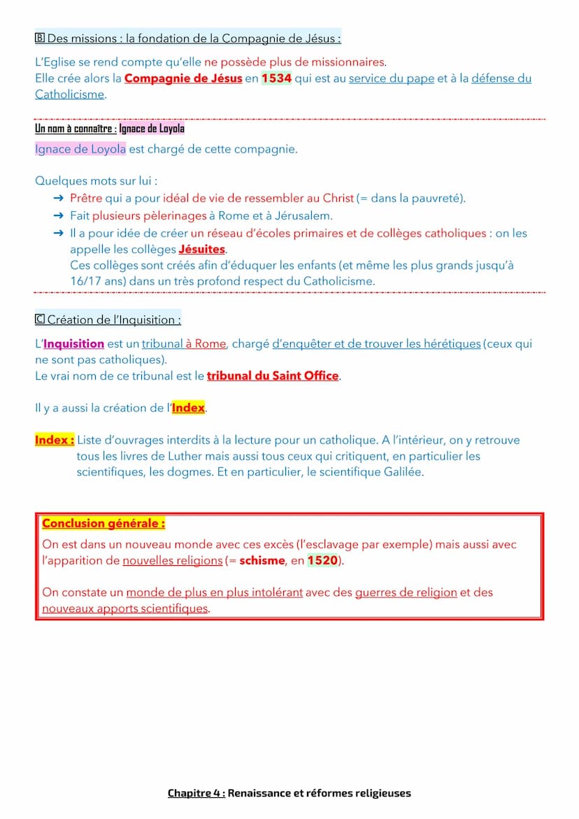 Chapitre 4: Renaissance et réformes religieuses
Le mot Renaissance signifie la découverte de l'Antiquité. Elle dure un peu moins d'un siècle