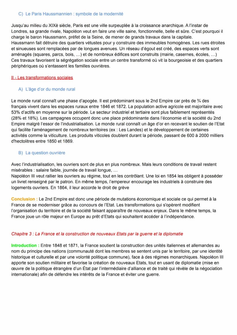 Thème 2 : La France dans l'Europe des nationalités : politiques et sociétés (1848-1871)
Chapitre 1: La lle République et le 2nd Empire, l'en