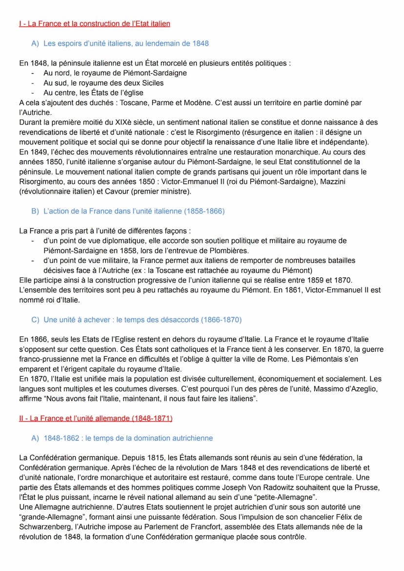 Thème 2 : La France dans l'Europe des nationalités : politiques et sociétés (1848-1871)
Chapitre 1: La lle République et le 2nd Empire, l'en