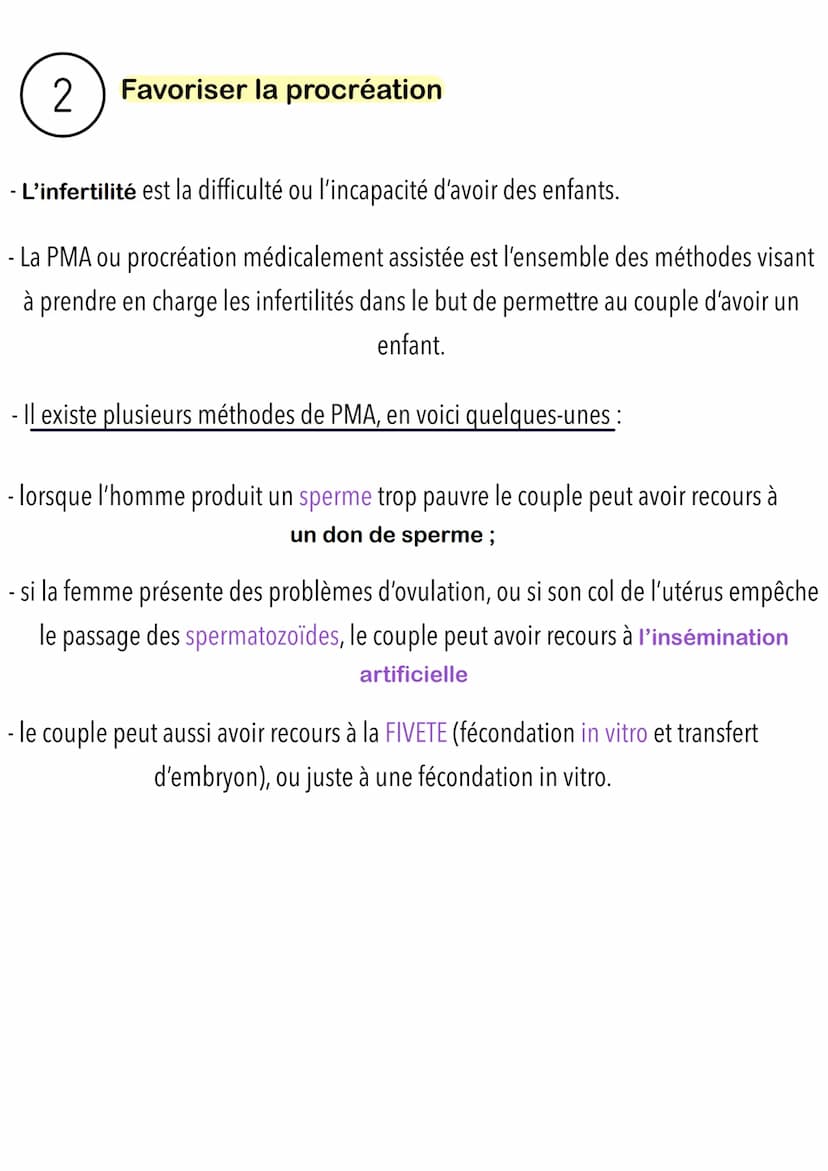 1
la contraception et la procréation médicalement assistée_
Éviter une grossesse non-désirée
- La contraception est l'ensemble des méthodes 