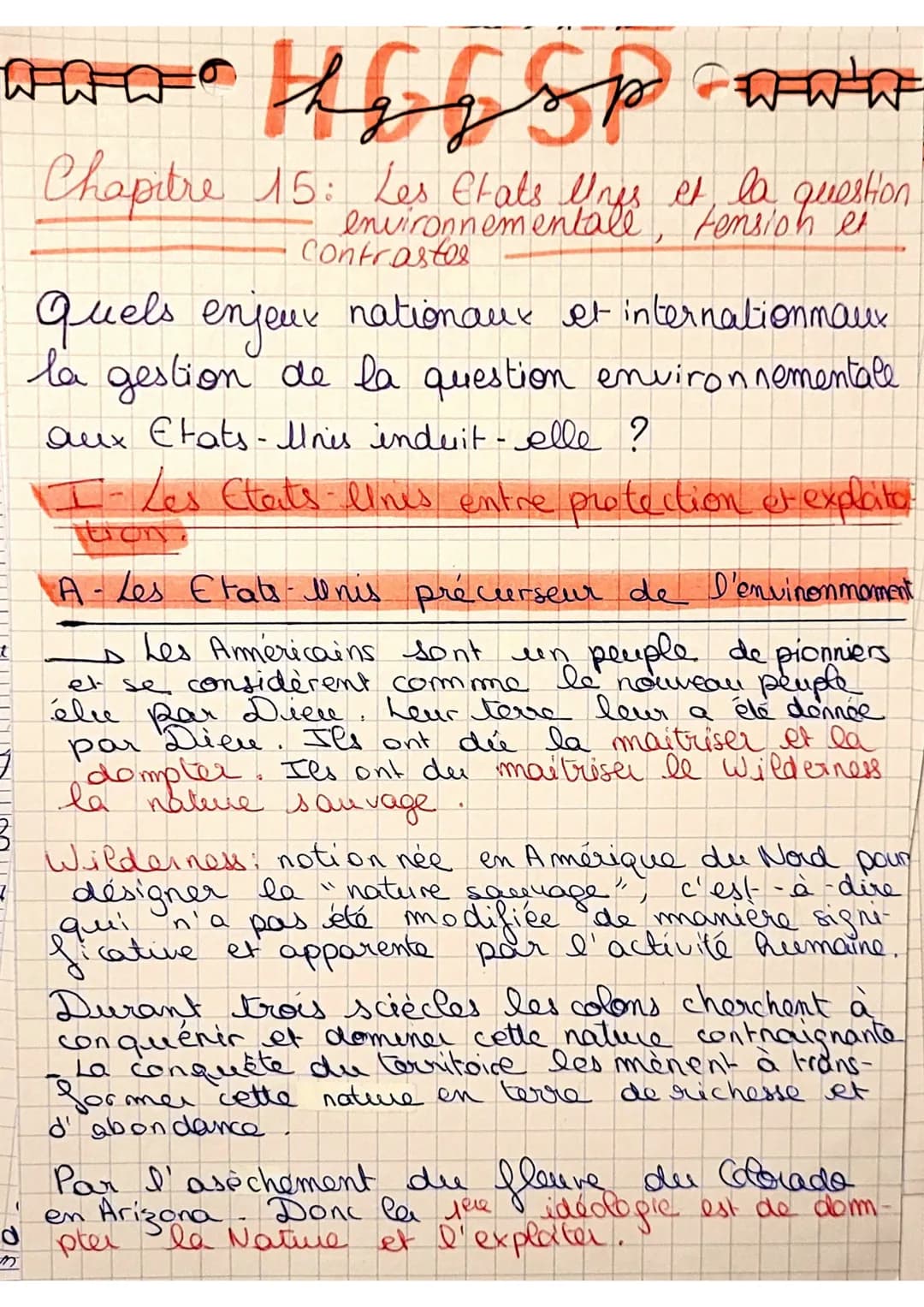 wwn Hegspnwn
HELSP
Chapitre 15: Les Etats Unis et la question
environnementale, tension et
m
Contrastes
Quels enjeux nationaux et internatio