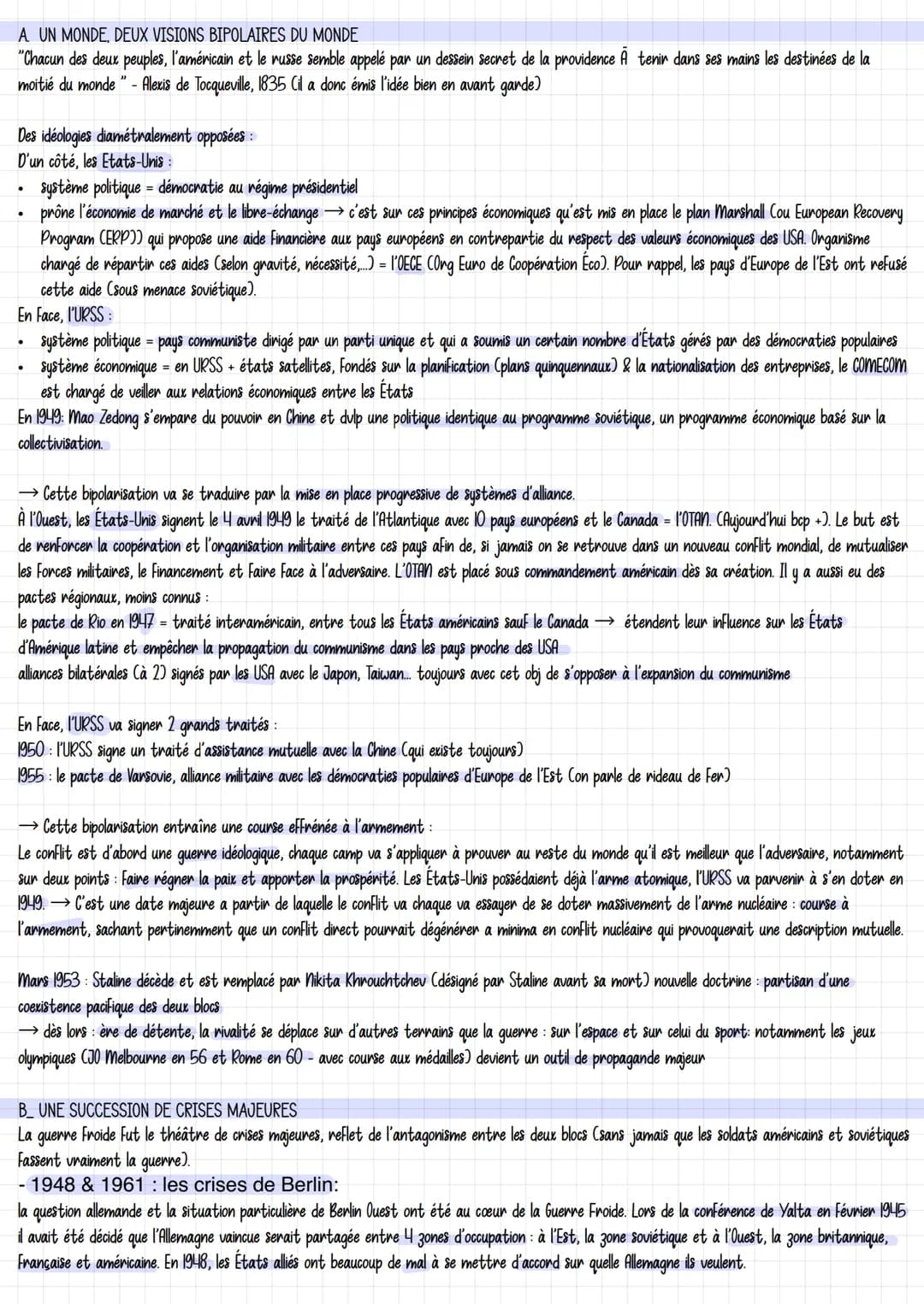 Theme 2
LA MULTIPLICATION DES ACTEURS INTERNATIONAUX DANS UN MONDE BIPOLAIRE
Guerre Froide
BIPOLARISATION ET EMERGENCE DU TIERSMONDE
(1945-1