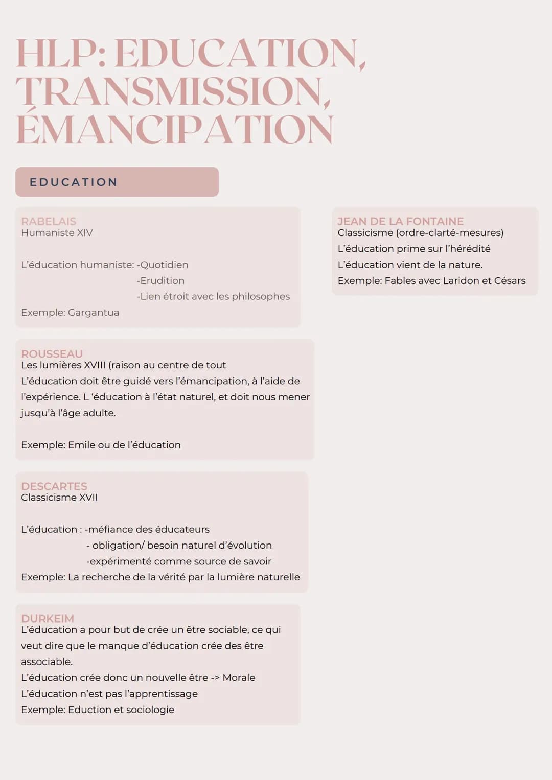 Découvrez l'éducation humaniste avec Rabelais, Rousseau et Descartes !