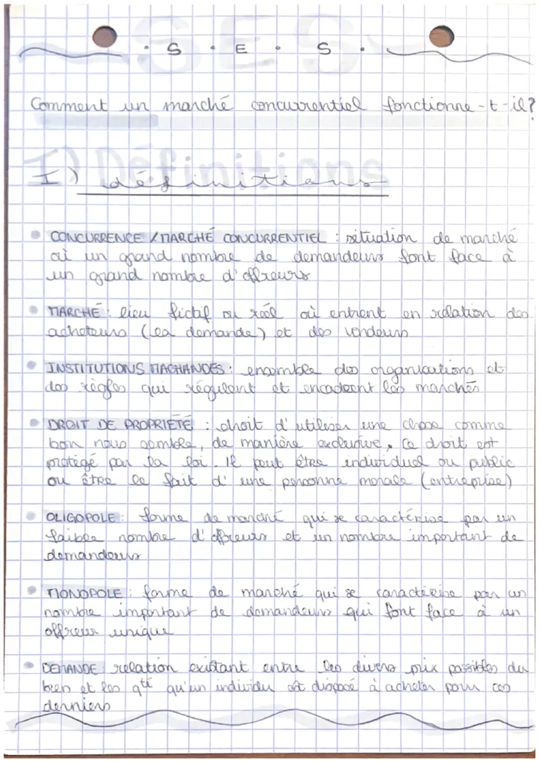 S
E
0
S
Comment un marché concurrentiel fonctionne-t-il?
# Definitions
CONCURRENCE MARCHE CONCURRENTIEL : situation de marché
ai un grand no