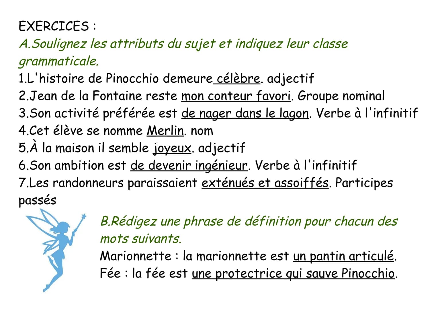 L'attribut du sujet
C'est l'une des fonctions que peut remplir
un mot ou un groupe de mot dans une phrase.
L'attribut du sujet exprime une c