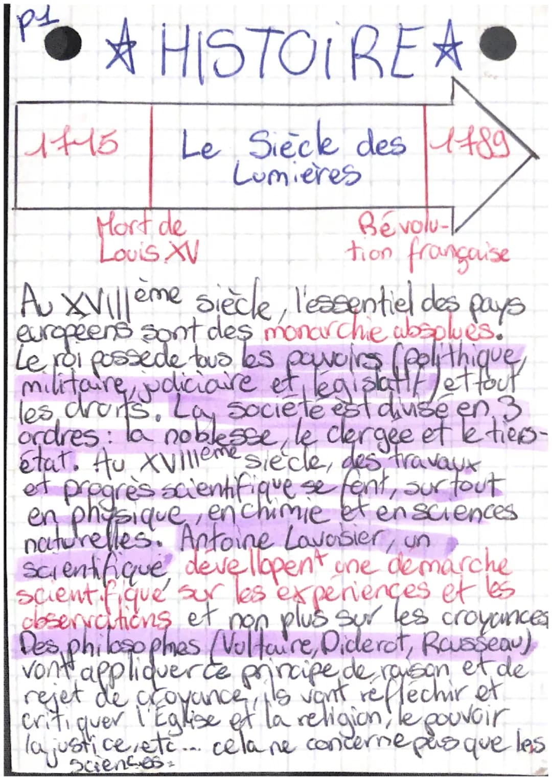 |pq
* HISTOIREA
7+45
Le Siecke des 1789
Lumieres
Mort de
Louis XV
Bévolu-
tion française
Au XVIIIème siècle, l'essentiel des pays
europeens 