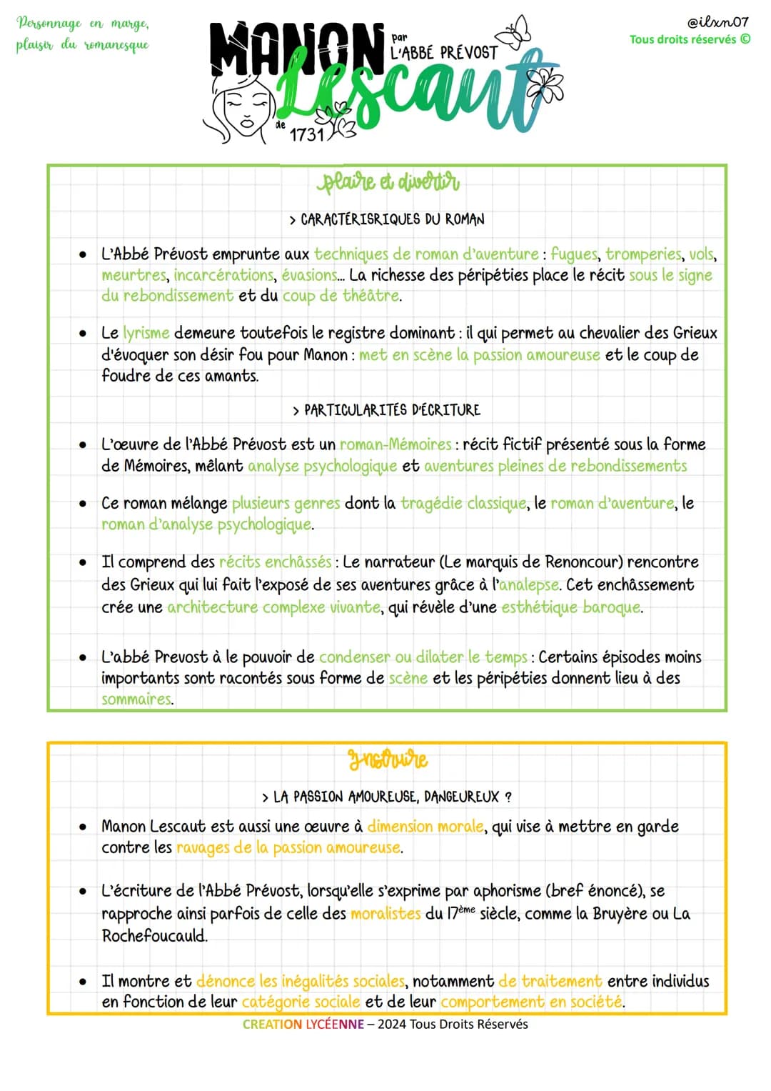 Personnage en marge,
plaisir du romanesque
•
MANON
par
@ilxn07
Tous droits réservés
L'ABBÉ PRÉVOST
Liscant
17313
Explication des themes de l