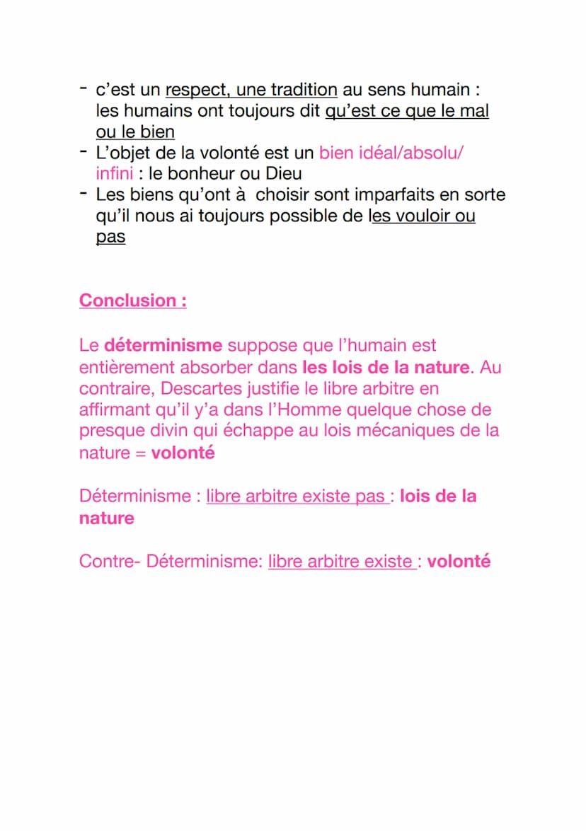 LE LIBRE ARBITRE
Definition
> libre arbitre = choix, voeux, capacité d'obtenir. Si
le libre arbitre est la possibilité de choisir alors cela