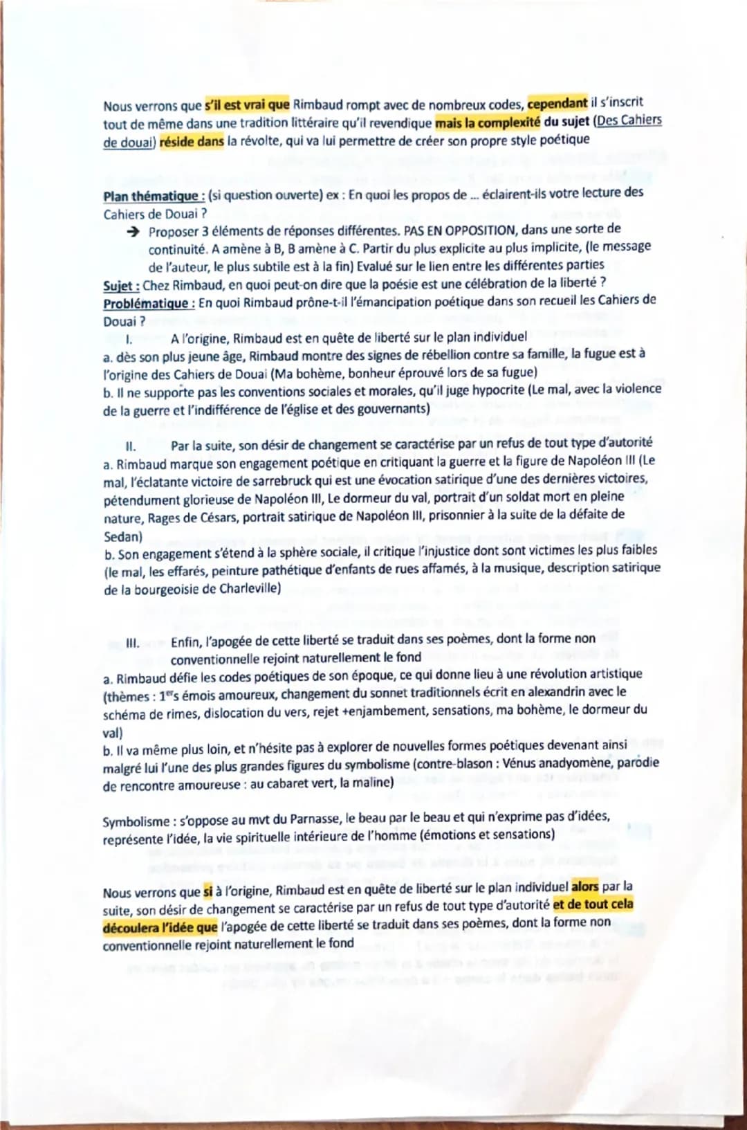 Les Cahiers de Donai
poesie
précurseur du symboliemen
Apolinaire, Prevent (poésie en-su
prosel→ ouverture
crit à 16 ans lors d'une lugue
dev