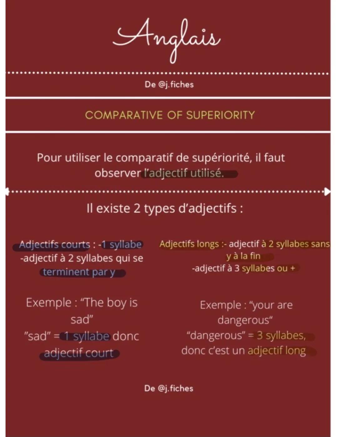 Comprendre le Comparatif et Superlatif en Anglais : Liste et Exercices Simples